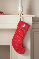 Milo Velvet Monogram Stocking