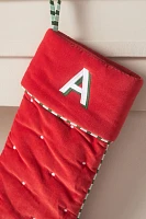 Milo Velvet Monogram Stocking