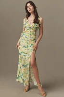 ASTR The Label Sorbae Floral Satin Maxi Dress