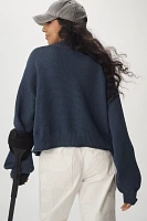 Flat White Livvy Waffle Knit Cardigan Sweater