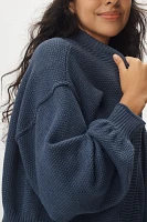 Flat White Livvy Waffle Knit Cardigan Sweater