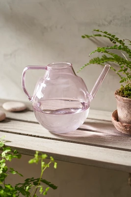 Pink Glass Watering Can