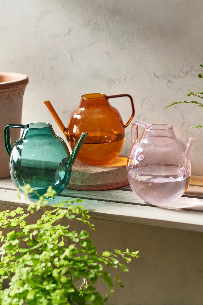 Pink Glass Watering Can