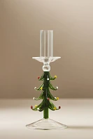 Holiday Tree Borosilicate Glass Candle Holder