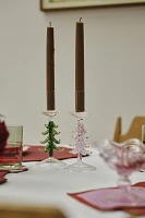 Holiday Tree Borosilicate Glass Candle Holder