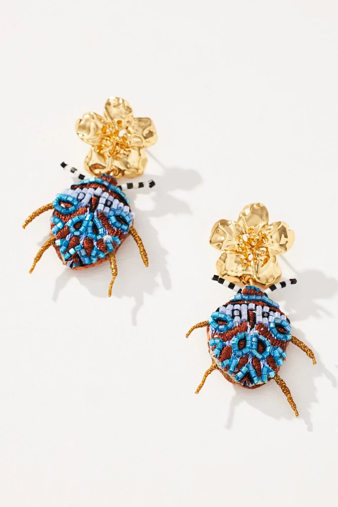 Mignonne Gavigan Sahara Beetle Beaded Drop Earrings