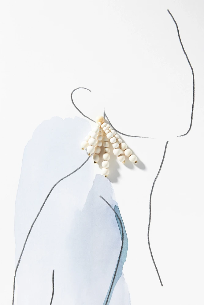 Sophie Monet Fringe Pearl Drop Earrings