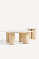 Atlas Marble and Jute Round Coffee Table