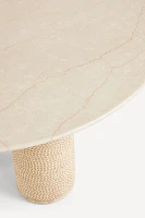 Atlas Marble and Jute Round Coffee Table