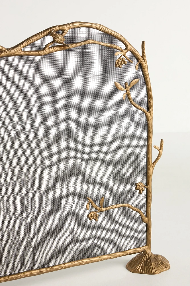 Birdie Brass Fireplace Screen