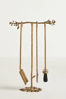 Birdie Brass Fireplace Tool Set