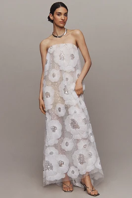 Helsi Margot Strapless Floral Sequin Maxi Dress