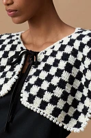 By Anthropologie Pearl-Trim Checked Knit Collar