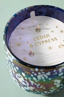 Festive Woody Cedar & Cypress Gilded Glass Jar Candle