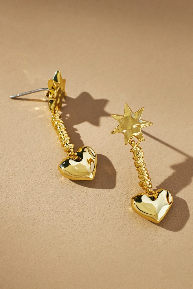 Luv Aj Molten Heart Drop Earrings