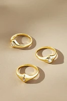 Luv Aj Bijoux Bezel Rings, Set of 3