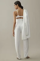 Norma Kamali High-Waist Tailored Pleated Wide-Leg Pants