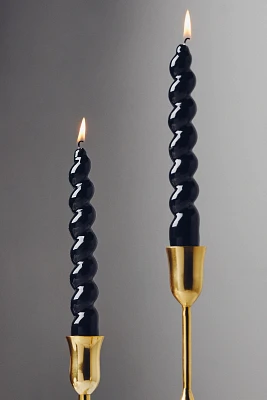 High Shine Spiral Taper Candles, Set of 2