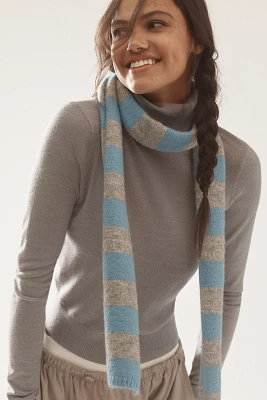 Damson Madder Bow Striped Skinny Scarf