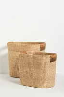 Oval Abaca Baskets, Set of 2