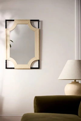 Leather Metal Rectangle Wall Mirror 