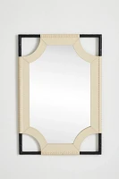 Leather Metal Rectangle Wall Mirror 