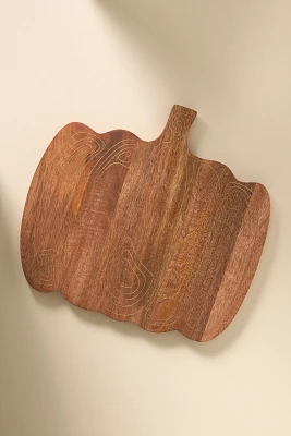 Wood Inlay Hardwood Pumpkin Cheese Board