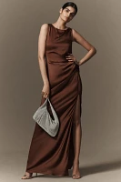 BHLDN Emma High-Neck Satin Maxi Gown