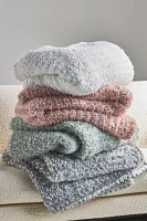 Hugger Marled Eyelash Cozy Knit Throw Blanket