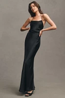 BHLDN Saylor Cowl-Neck Satin Maxi Dress