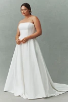 Jenny by Yoo Brynn Strapless A-Line Taffeta Wedding Gown