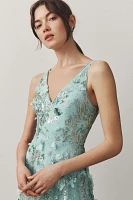 Dress The Population Sidney Bead & Sequin Floral Appliqué Gown