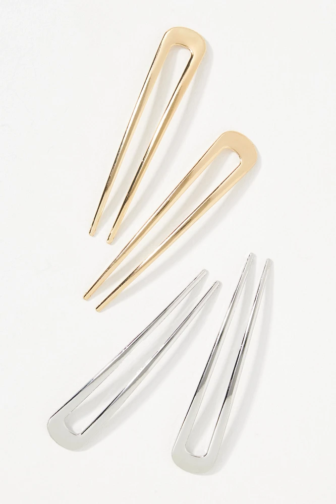 Bindya Metal Hair Pins, Set of 4