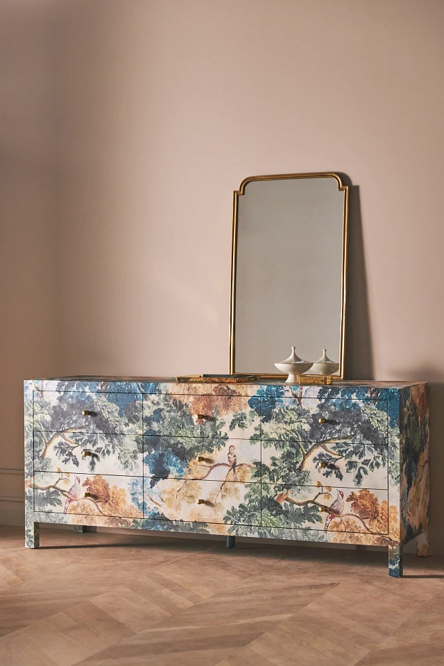anthropologie blue dresser TOV Furniture Kadiri Blue and White Bone Inlay Dresser main image 0