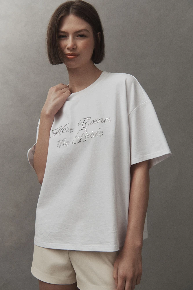 BRIDEMERCH Here Comes the Bride Rhinestone Tee