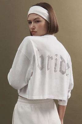 BRIDEMERCH Rhinestone Bride Long-Sleeve Crop Tee