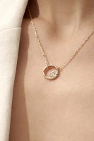 Inner Crystal Coin Necklace