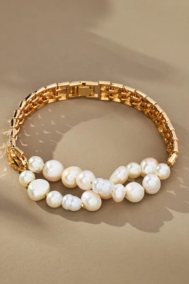 Double Pearl Watchband Bracelet