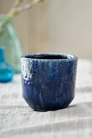 Crackle Beveled Ceramic Pot