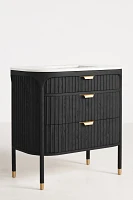 Isla Marble-Top Fluted Single Bathroom Vanity