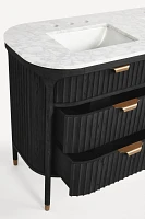 Isla Marble-Top Fluted Double Bathroom Vanity