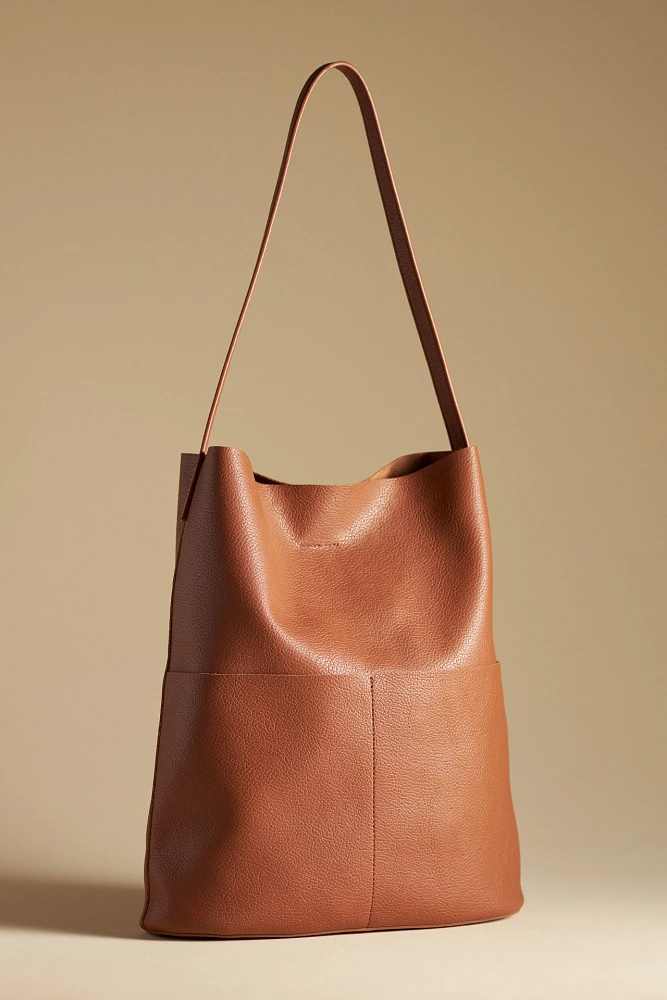 The Joss Faux-Leather Bucket Tote w/Mini Pouch