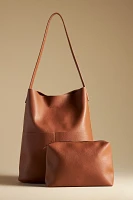 The Joss Faux-Leather Bucket Tote w/Mini Pouch
