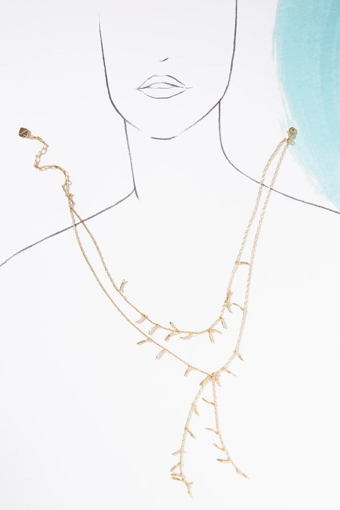 Fluid Fringe Lariat Necklace