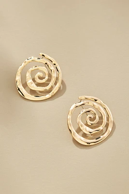 Hammered Spiral Post Earrings