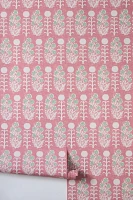 Ellen Merchant Pink Floral Wallpaper