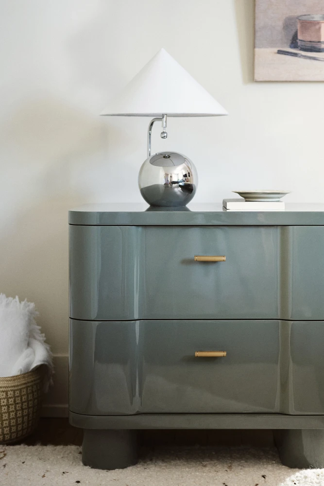 Osaka Lacquer Two-Drawer Nightstand