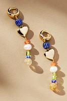 Ceramic Heart Huggie Hoop Earrings