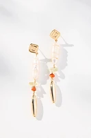 Mixed Beaded Pearl Drop Earrings