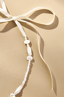 Pearl Icon Ribbon Necklace